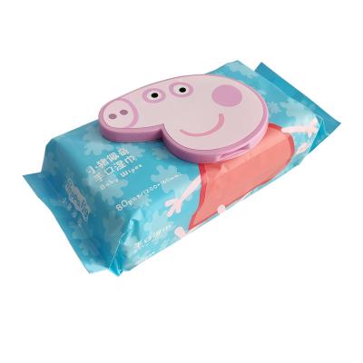 China High Quality Competitive OEM Thickness Daily Life Baby Wet Cloth With Aloe Vera And Vitamin E Manufacturer From China Lovely Pig Cartoon for sale