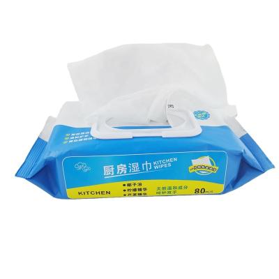 China Custom Kitchen Stocked Wet Household Kitchen Cleaning Cloths Kitchen Wipers Oil And Dirt Multi Functional Surface for sale