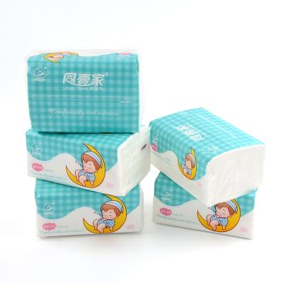 China Custom High Quality Soft Pack Tissue Paper Pouch Size Blue Design 3 Ply Woodland Facial Tissue Paper Tissue Paper Premium for Babi and Mother for sale