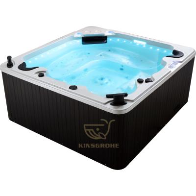 China Modern wholesale commercial endless outdoor plug and play 4-8 person spa swimming pool hot tub with led light for sale