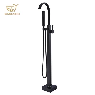 China Without Floor Solid Bronze Antique Solid Bronze Standing Bathtub Stainless Steel Slide Bar Brass Hot Cold Water Mixer Tap for sale