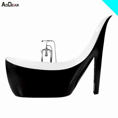 China Free Aoclear C-300 Acrylic Spa 1 Person Oversized Freestanding Shoe Form Tubs With Black Paint for sale