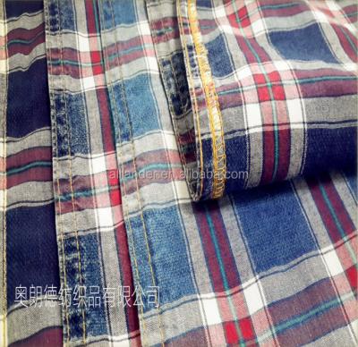 China New 21*21 6oz anti-static hot selling 100% cotton check fabric denim fabric for sale