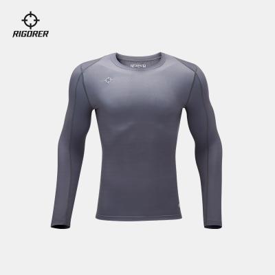 China Custom Logo Running Fitness And Yoga Wear Compression Shirt Thin Fit Polyester Fabric Antibacterial Top Jogging en venta