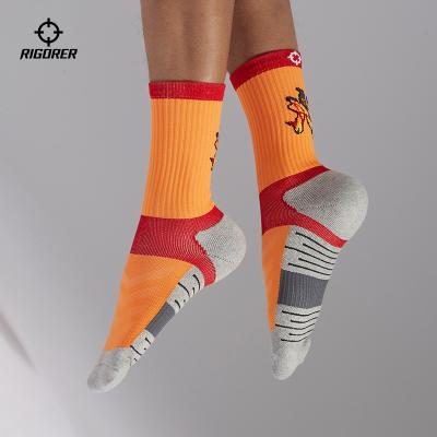 China Antibacterial Sports Wear Basketball Socks Men Knitted Print Design Custom Cotton Fabric for sale