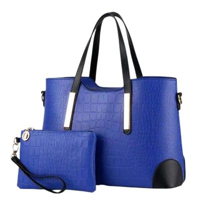 China 2021 Fashion Crocodile Pattern Ladies Bags Hot Selling Elegant Handbag Set Genuine Leather Handbags For Women for sale