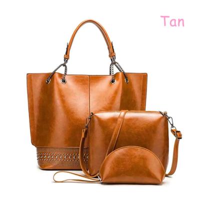 China Fashion shinny fashion female purse and handbags PU leather handbag women handbags set for sale