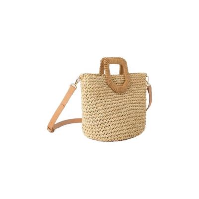 China Other Customized Loose Straw Rattan Bag Beach Wholesale Straw Beach Tote Bag With Moroccan Leather for sale