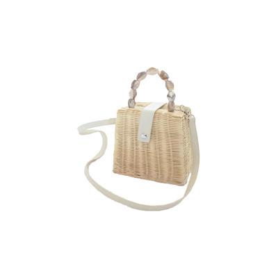 China Other Retro Handmade Straw Crossbody Bag Straddle Shoulder Women Handbags Beach Rattan Small Woven Bag Handbag for sale