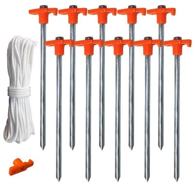 China Orange Garden Stakes Peg Tent Stake Galvanized Non-Rust Canopy Accessories Peg Stakes Customer Requirement for sale