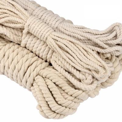 China 100% Soft Natural Cotton Macrame Rope Twisted Cotton Rope for sale