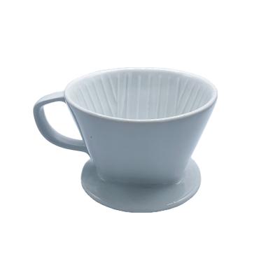 China Sector Type Sustainable High Quality Porcelain Ceramic Coffee Dripper With Three Holes for sale