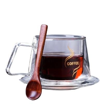 China 300ml Double Wall Stored Glass Coffee Mug For Cafe Bartender Tools for sale