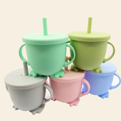 China Baby Drinking Cup 2021 Amazon Training Sippy Cup Silicone Hot Selling Healthy Eco Friendly Baby for sale