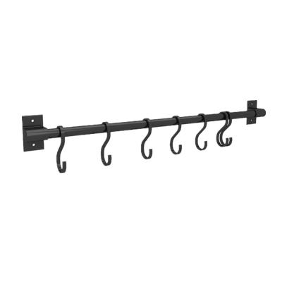 China Hot Selling Viable Bedroom Kitchen Black Metal Wall Hook Curtain Wall Hook Slat Wall Hook for sale