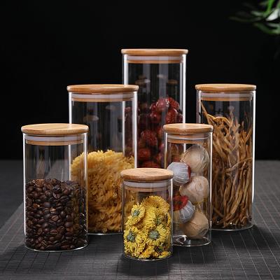 China New Arrival Non-FragileClear Transparent Glass Food Storage Jars With Lids for sale