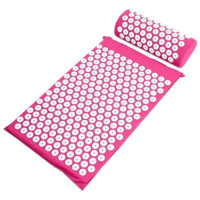 China Custom Yoga Mat Bag Mat And Pillow Set Eco-Friendly Printing Shiatsu Acupressure Needle Massage Sponge+Cotton+Spine Plastic Hot Sale for sale