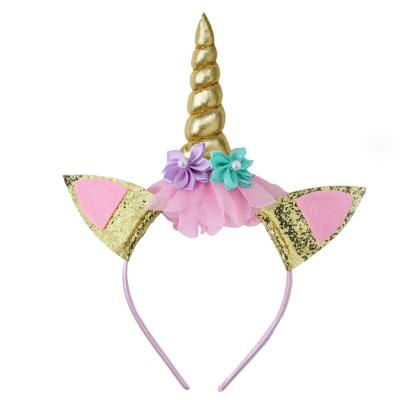 China Top Quality Plastic Unicorn Headband Wig For Girls Hot Selling Cloth Lovely for sale