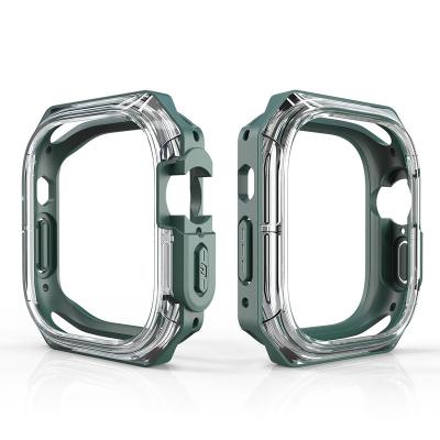 China New Translucent PC Protective Case TPU Design For Apple Watch Protective Frame Multicolor Optional Cover 40/44/41/45/49 mm for sale