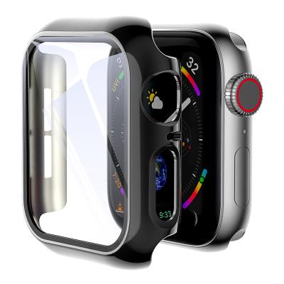 China Watch Accessories 41mm Hard PC Case Cover 45mm Full Protective Hot Tempered Glass Protector For Apple Watch Bumper Case For Watch 7 for sale