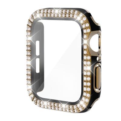 China Diamond Hard PC Protective Case Applicable For Apple Watch Apple For watchSE/6/5/4 Case PC Two Color Protective Plating Tempered A Protective Case for sale