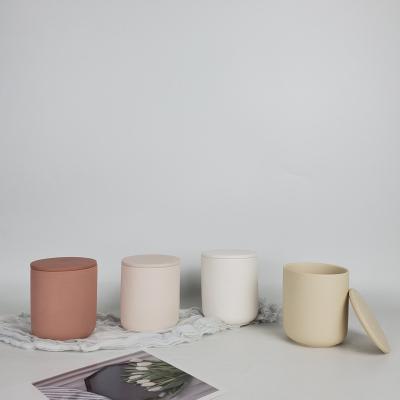 중국 Modern Minimalist Nordic Style Ceramic Candle Container Ceramic Candle Jar For Votive Candle Matt Finish 판매용