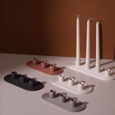 China Wholesale Christmas Gift Candle Stick Holder Set Unique Candle Jar Candle Stick Holders for sale