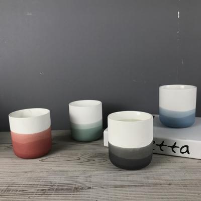 중국 Promotional Gift Item Italy Style Matte Empty Wholesale Unique Candle Jars / Home Goods Ceramic Round Candle Jar 판매용