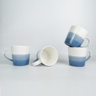 China Nordic Eco Friendly Wholesale Porcelain Ombre Blue Clay Mugs Ceramic Coffee Mug for sale