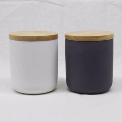 China European Ceramic Jar With Lid Wooden Lid Storage Jar Ceramic Jar Customized Logo/OEM for sale