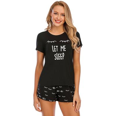 China Custom C1 women's sleepwear modal lounge QUICK DRY wear cute cartoon 2 piece set nightgown for ladies for sale