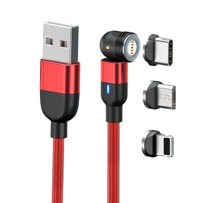 China Mobile Phone Tablet Protection Camera Most Digital Devices Magnetic Data Cable Three-in-One 540 Degree Rotation Apple Charging Cable Suitable For Type C Android Magnetic Charging Cable for sale