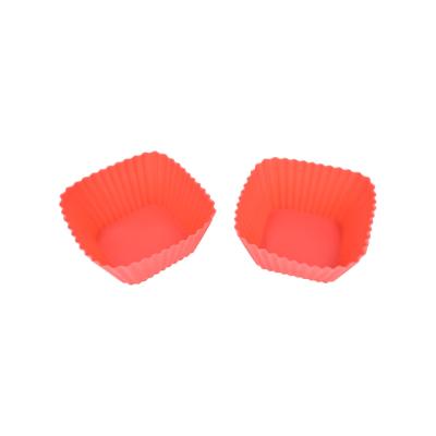 China Sustainable Silicone Cupcake Mold Square Shape Roll Mold Non Stick Baking Cup Small Liner Cake Mold For Baking for sale