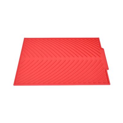 China Sustainable Silicone Draining Mat Drainer Mat For Dish Drying Non Slip Heat Resistant Mat Kitchen Accessories for sale