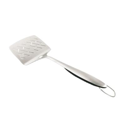 China Easily Cleaned Fish Turner Stainless Steel BBQ Fish Spatula Turner With Soft Grip Handle for sale