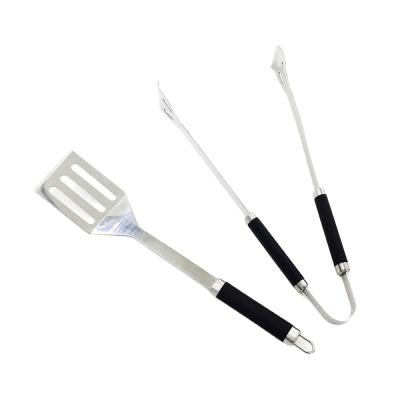 China Easily Cleaned Stainless Steel TPR BBQ 2PC Tool Kit Coated Easy Grip Handle for sale