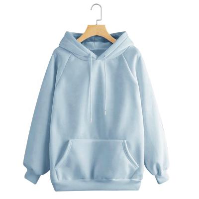 China Anti-wrinkle Premuim quality fashion basics customed pure color soft hoodie for women for sale