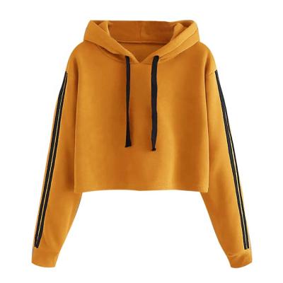 China Factory Latest Product QUICK DRY Warm Red Simple Loose Crop Top Hoodie For Ladies for sale