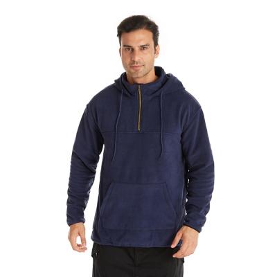 China Autumn Winter Anti-Shrink Double Half Zipper Fleece Men Outdoor Oversized Side Hoodie for sale