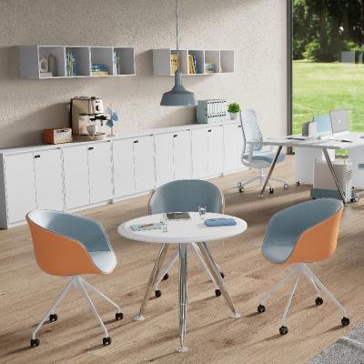 China Modern Style Office Furniture Table With White Countertop And Sturdy Metal Steel Legs for sale