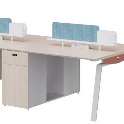 China Commercial Office Furniture Two or Four-Person Staff Table with Screen Separated and Filing Cabinets for sale