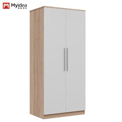 China Modern Simple Design Bedroom Wardrobe With Hanging Rod Ample Storage Space Panel Wood Furniture For Home Or Living Room for sale