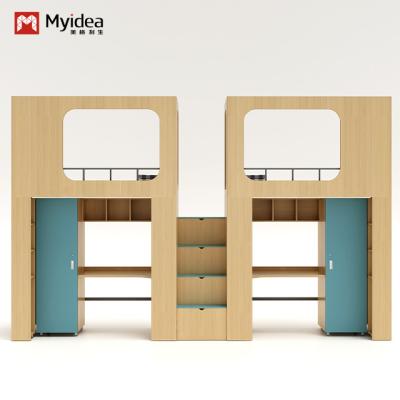 China Myidea Office Furniture Colorful Wood Children Bunk Bed For Kindergarten for sale