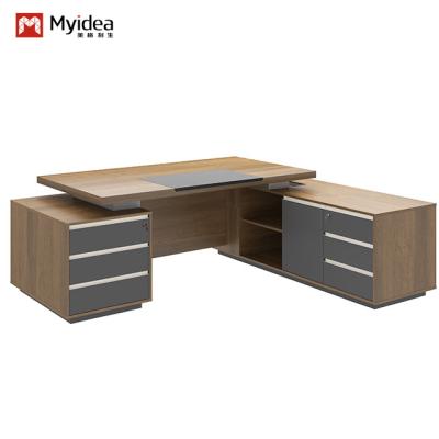 China Walnut Color Modern Manager Office Desk Commercial Furniture for sale