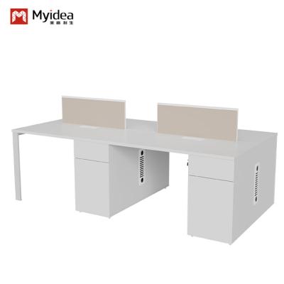 China Modern 4 Person Office Workstation Table With Metal Leg for sale