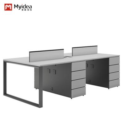 China Sturdy Two Tone Metal Frame Modern Office Desk For Heavy Load Capacity for sale