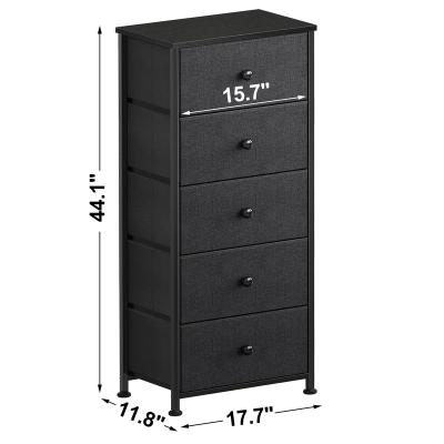 China Modular 5 Drawer Dresser For Bedroom Storage Tower Cabinet Organizer Vertical Chest Sturdy Tall Dresser Wood Top for sale