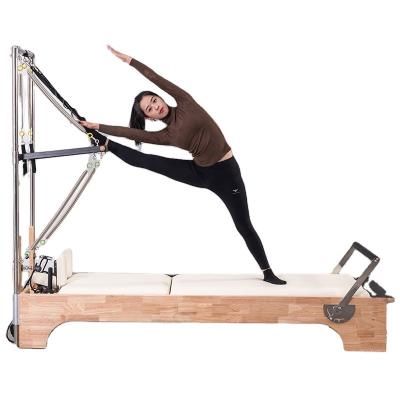 China Custom High Quality Home Equipment Semi-Raised Core Bed Maple Half-Size Pilates Reformer Fitness White Wood for sale