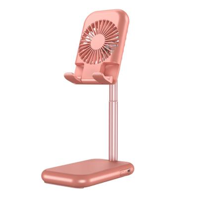 China Smart Aluminum Flexible Phone Stand w/Fan Mobile Phone Holder Stand With USB Mini Fan for sale