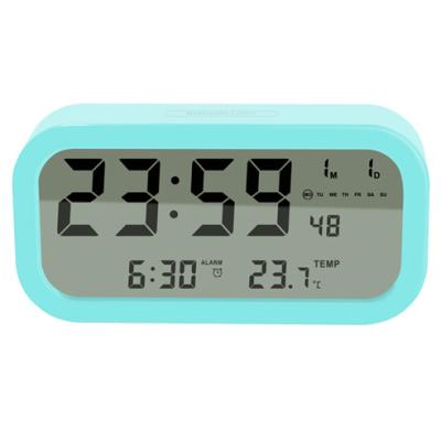 China Large LCD Display Calendars Digital Alarm Clock Functional Alarm Clock Desktop Digital Alarm Clock Battery Operated for sale